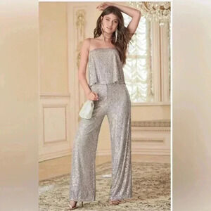 Strapless Sequin Jumpsuit